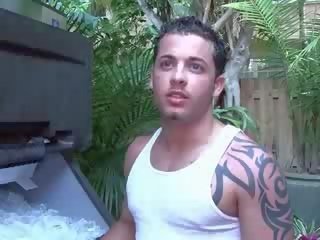 Réel séduisant str8 resort maintenance youth a gai adulte film avec excellent puerto rican rouge tête.